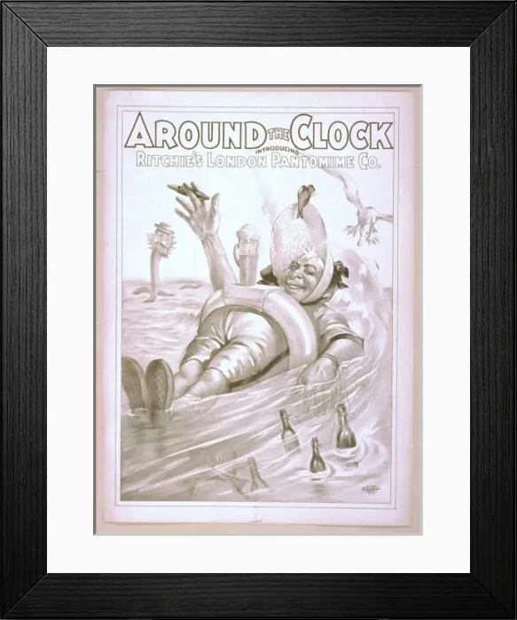 Framed Print : Around the clock introducing Ritchies London Pantomime Co Framed Print : Around the clock introducing Ritchies London Pantomime Co