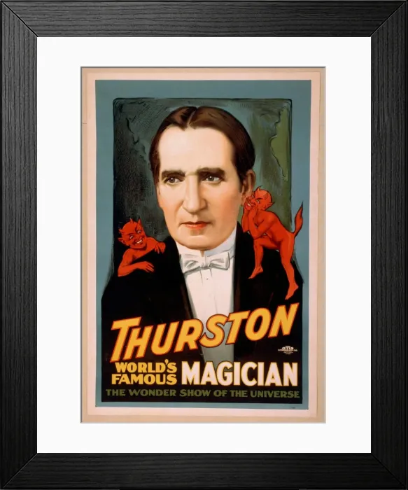 Framed Print : Thurston, worlds famous magician the wonder show of the uni Framed Print : Thurston, worlds famous magician the wonder show of the uni