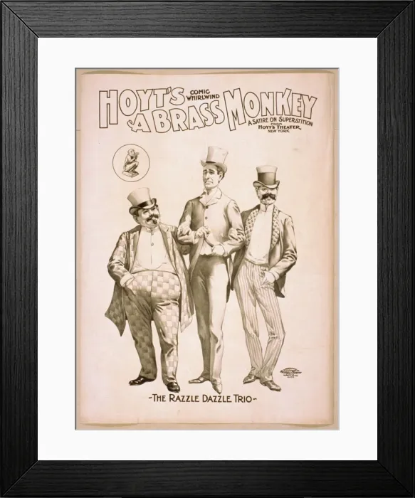 Framed Print : Hoyts comic whirlwind, A brass monkey a satire on superstit Framed Print : Hoyts comic whirlwind, A brass monkey a satire on superstit