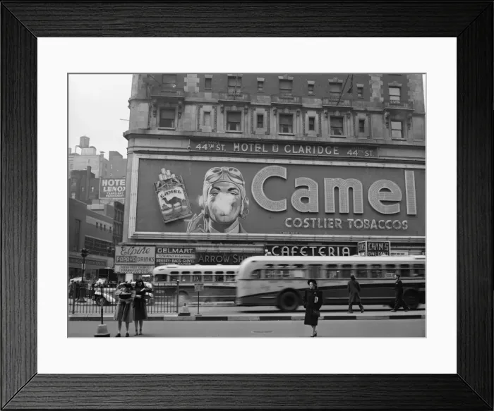 Framed Print : New York, New York. Camel cigarette advertisement at Times S