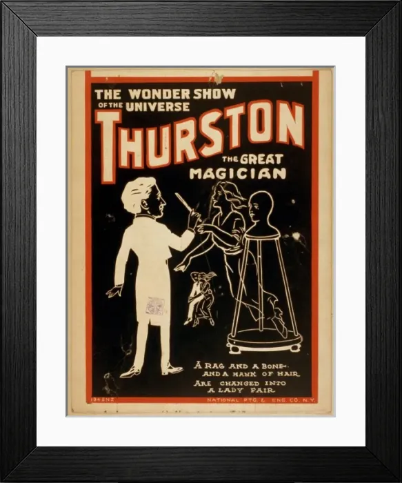 Framed Print : Thurston the great magician the wonder show of the universe Framed Print : Thurston the great magician the wonder show of the universe