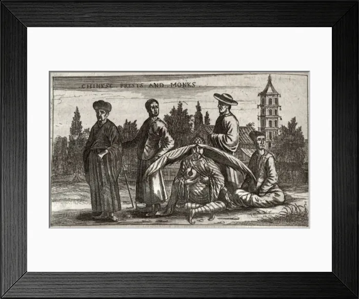 Framed Print : Taoist and Buddhists priests, a Jesuit and a Confucian Framed Print : Taoist and Buddhists priests, a Jesuit and a Confucian