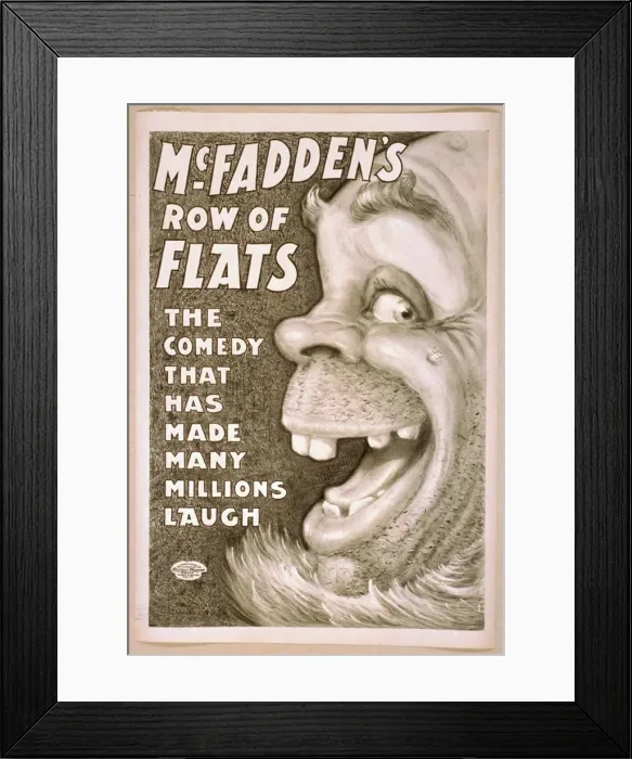 Framed Print : McFaddens row of flats the comedy that has made many millio Framed Print : McFaddens row of flats the comedy that has made many millio