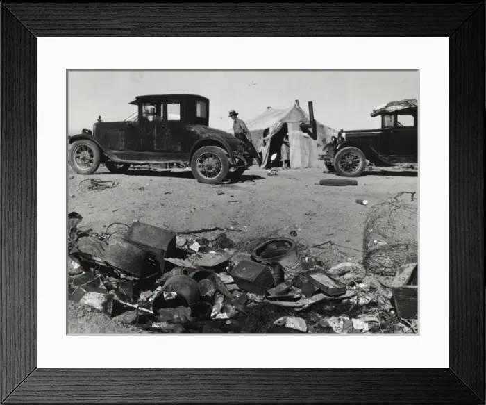 Framed Print : Refugee families encamped near Holtville, California Framed Print : Refugee families encamped near Holtville, California
