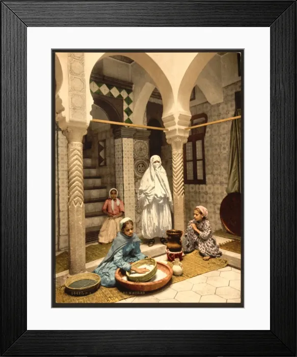 Framed Print : Luce Ben Aben, Moorish women preparing couscous, Algiers, Al Framed Print : Luce Ben Aben, Moorish women preparing couscous, Algiers, Al