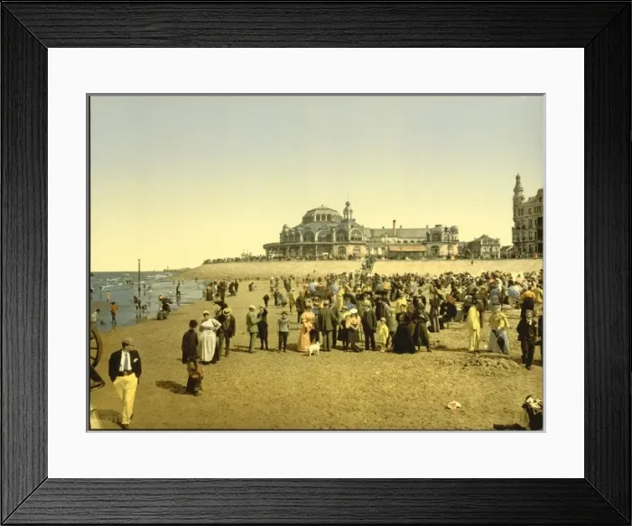 Framed Print : The beach and the Kursaal, (i. e. Cursaal), Ostend, Belgium Framed Print : The beach and the Kursaal, (i. e. Cursaal), Ostend, Belgium