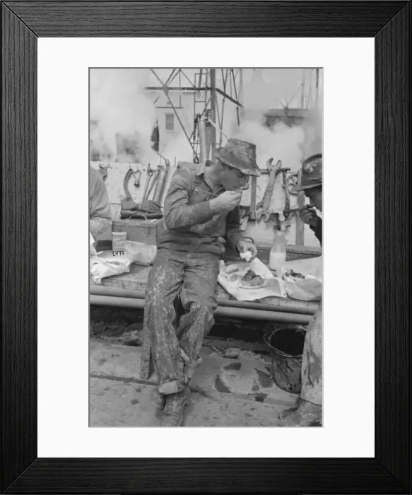 Framed Print : Oil worker eating lunch. Kilgore, Texas Framed Print : Oil worker eating lunch. Kilgore, Texas
