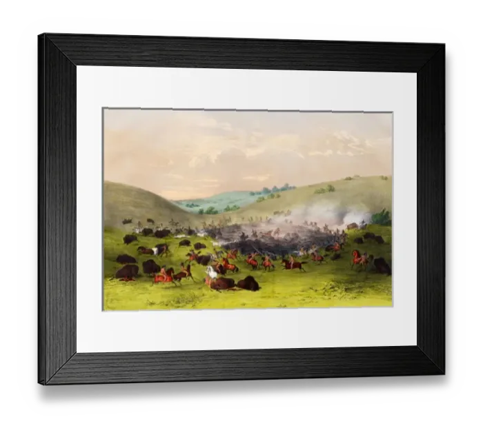 Framed Print : The Buffalo Hunt Framed Print : The Buffalo Hunt