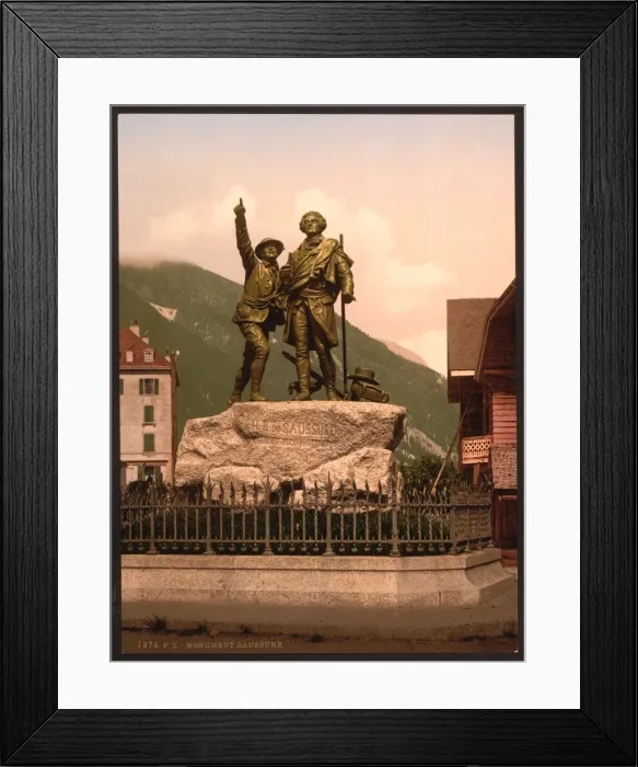 Framed Print : The Saussure monument of Chamonix, Chamonix Valley, France Framed Print : The Saussure monument of Chamonix, Chamonix Valley, France