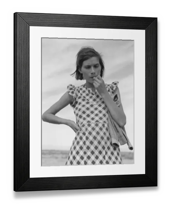 Framed Print : A mother in California who with her husband and her two chil Framed Print : A mother in California who with her husband and her two chil