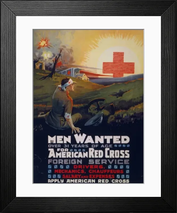 Framed Print : Men wanted over 31 years of age for American Red Cross forei Framed Print : Men wanted over 31 years of age for American Red Cross forei