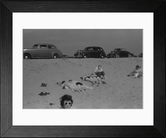 Framed Print : Beach scene at New Beach, the most popular beach near Provin Framed Print : Beach scene at New Beach, the most popular beach near Provin