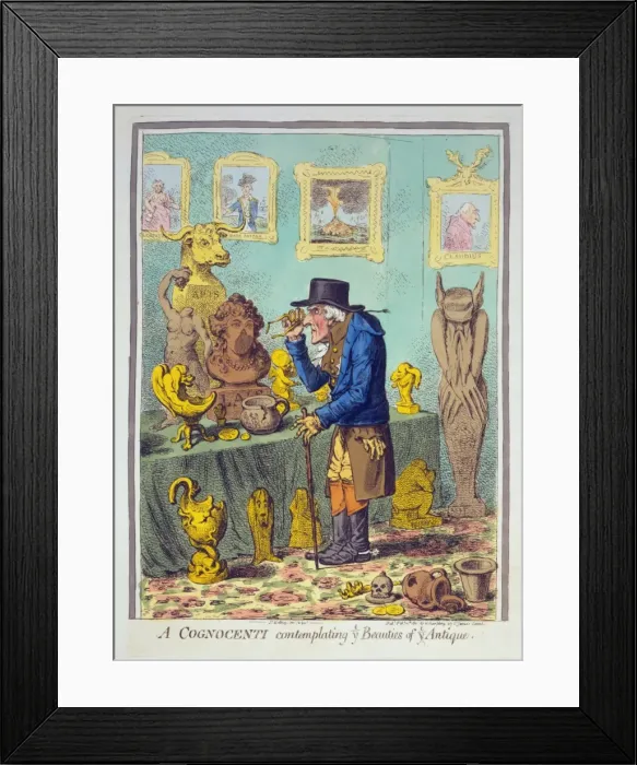 Framed Print : A Cognocenti contemplating ye Beauties of ye Antique Framed Print : A Cognocenti contemplating ye Beauties of ye Antique