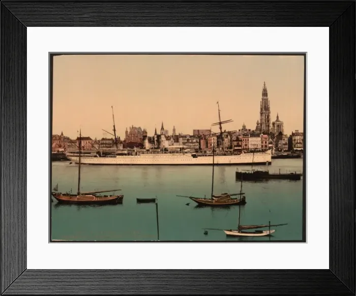 Framed Print : North German Lloyd steamer La Prusse, Antwerp, Belgium North Framed Print : North German Lloyd steamer La Prusse, Antwerp, Belgium North