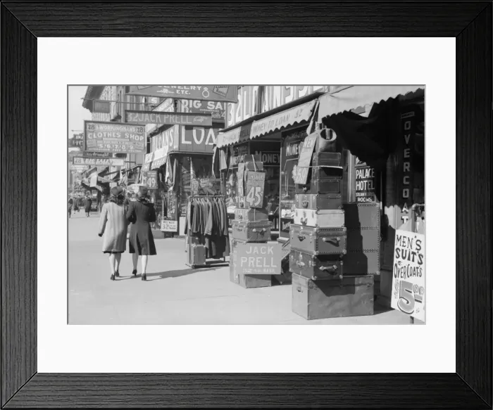 Framed Print : Pawnshops and secondhand stores in Gateway District, Minneap Framed Print : Pawnshops and secondhand stores in Gateway District, Minneap