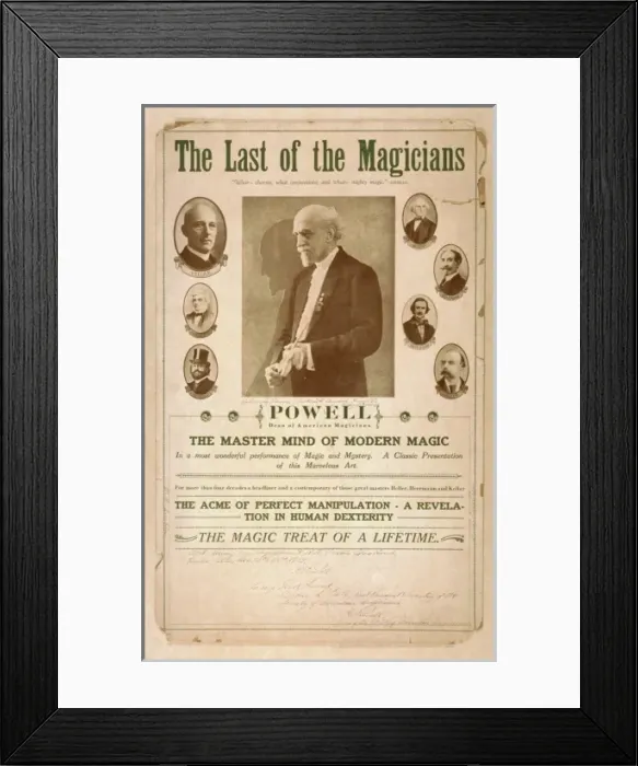 Framed Print : The last of the magicians, Powell dean of American magicians Framed Print : The last of the magicians, Powell dean of American magicians