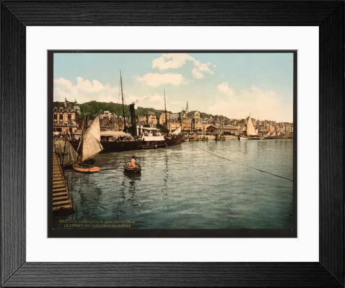 Framed Print : Packet boat leaving Joinville Quay, Trouville, France Framed Print : Packet boat leaving Joinville Quay, Trouville, France