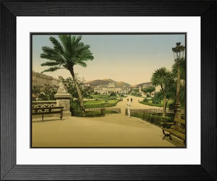 Framed Print : Public gardens and casino municipal, Nice, Riviera Framed Print : Public gardens and casino municipal, Nice, Riviera