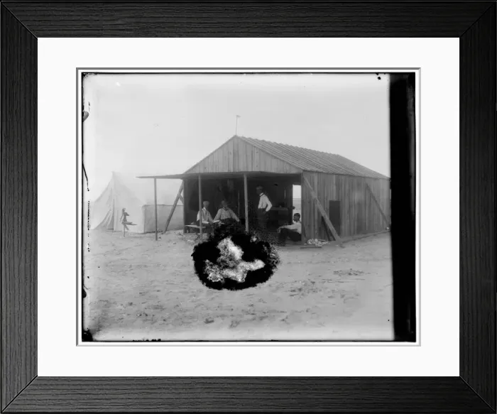 Framed Print : Wilbur with visitors and fellow campers in front of the Wrig Framed Print : Wilbur with visitors and fellow campers in front of the Wrig