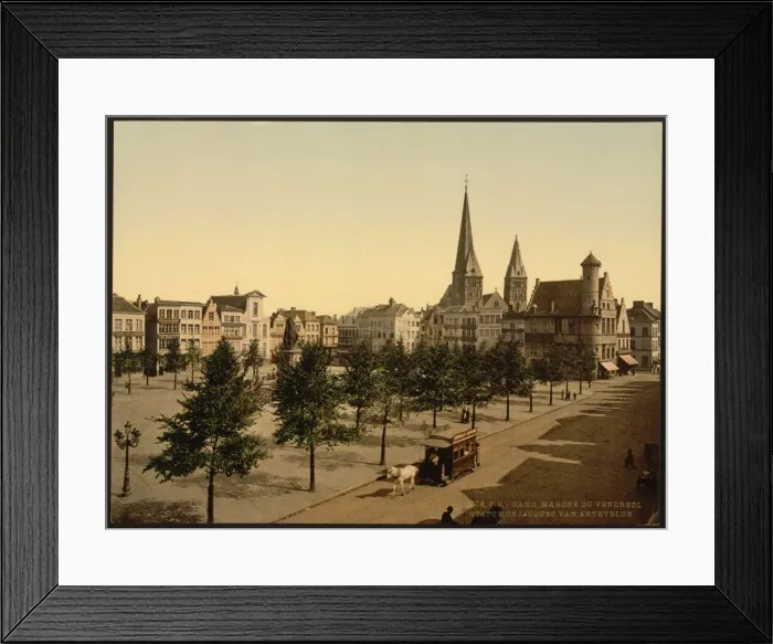 Framed Print : Friday market, statue of John (i. e. Jacob) of Artevelde, Gh Framed Print : Friday market, statue of John (i. e. Jacob) of Artevelde, Gh
