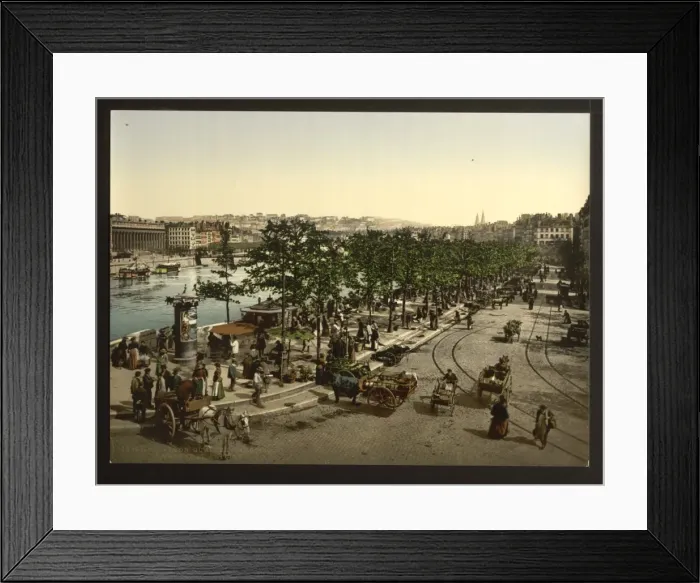 Framed Print : Quay des Celestins, the market of St. Antoine, Lyons, France Framed Print : Quay des Celestins, the market of St. Antoine, Lyons, France