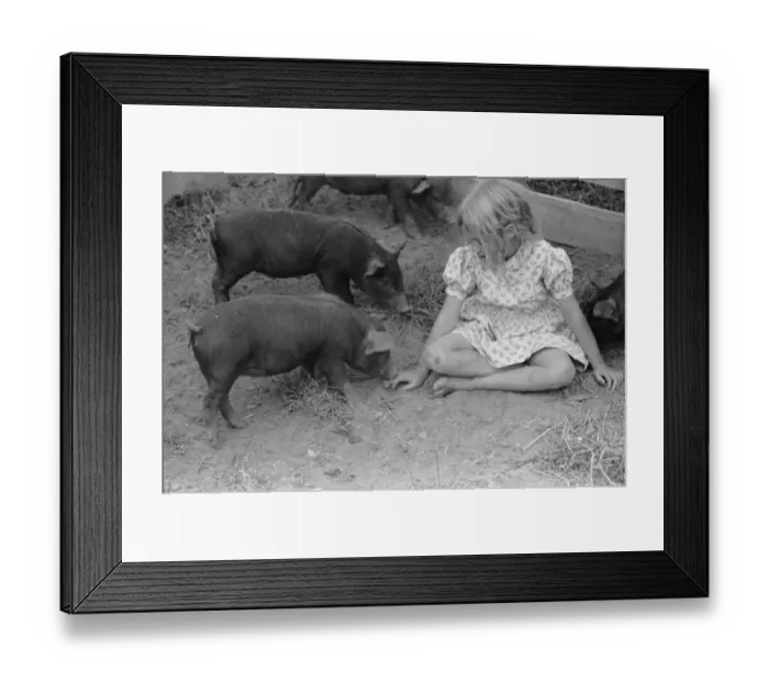 Framed Print : Daughter of resettlement client, San Luis Valley Farms, Alam Framed Print : Daughter of resettlement client, San Luis Valley Farms, Alam