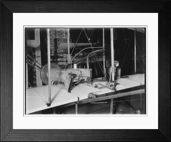 Framed Print : Rear view of the Wright brothers 1903 motor in the shop, Ja Framed Print : Rear view of the Wright brothers 1903 motor in the shop, Ja