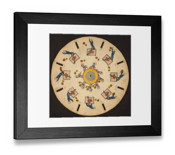 Framed Print : Optical illusion disc with two men throwing and catching cak Framed Print : Optical illusion disc with two men throwing and catching cak