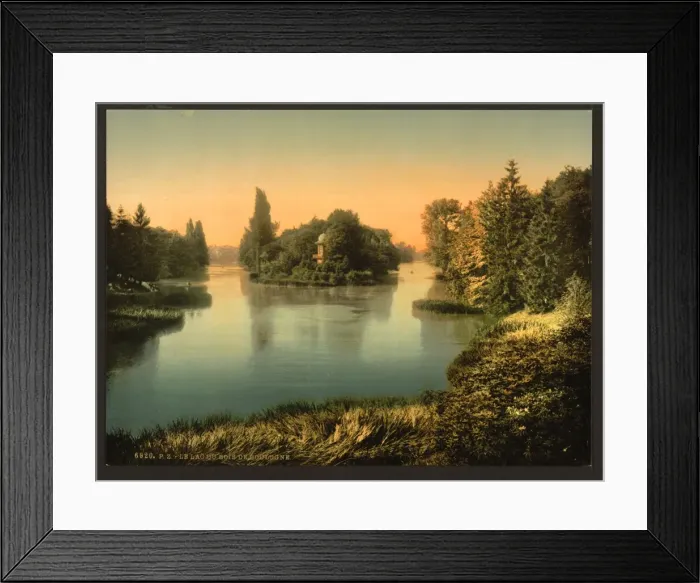 Framed Print : Bois du Boulougne (i. e. Boulogne), the lake, Paris, France