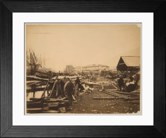 Framed Print : Landing place, railway stores, Balaklava, looking up the har Framed Print : Landing place, railway stores, Balaklava, looking up the har
