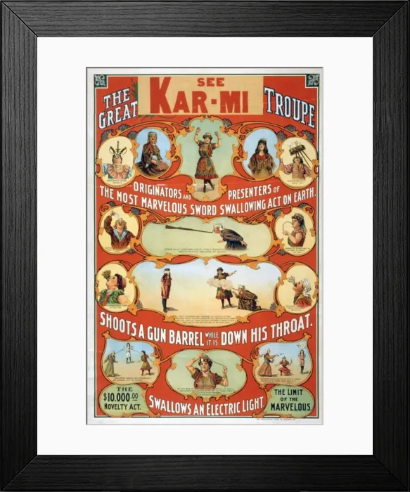 Framed Print : The great Victorina Troupe originators and presenters of Framed Print : The great Victorina Troupe originators and presenters of