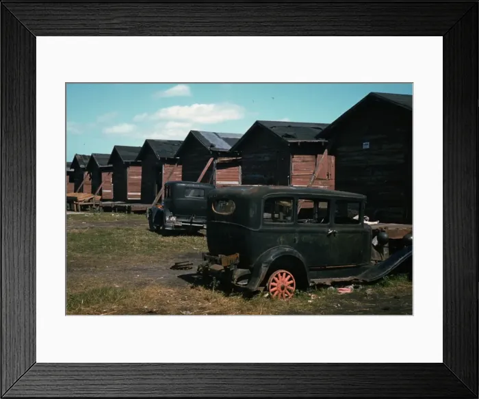 Framed Print : Shacks condemned by Board of Health, formerly (?) occupied b Framed Print : Shacks condemned by Board of Health, formerly (?) occupied b