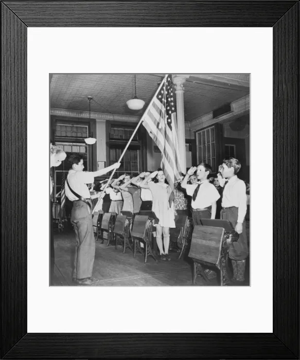 Framed Print : New York, New York students pledging allegiance to the flag Framed Print : New York, New York students pledging allegiance to the flag