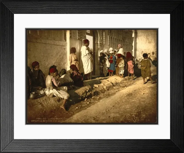 Framed Print : Beggars in front of mosque Sidi Abderrhaman, Algiers, Algeri Framed Print : Beggars in front of mosque Sidi Abderrhaman, Algiers, Algeri