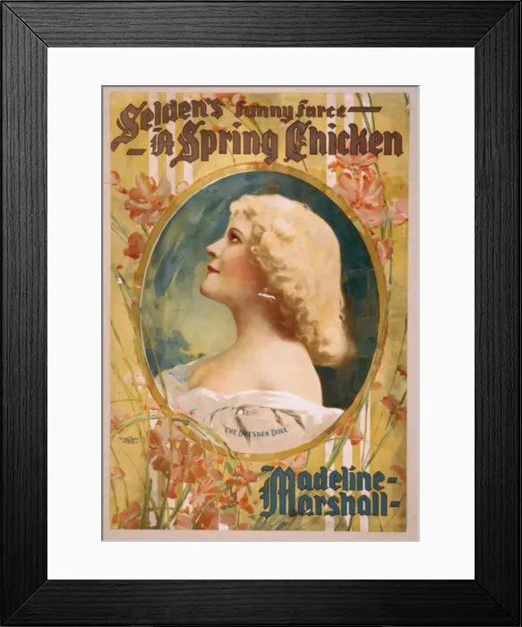 Framed Print : Seldens funny farce, A spring chicken Framed Print : Seldens funny farce, A spring chicken