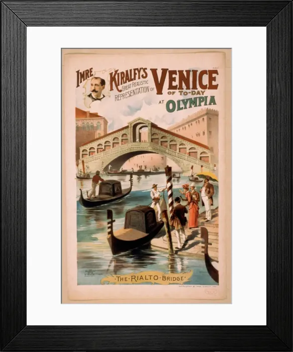 Framed Print : Imre Kiralfys great realistic representation of Venice of t Framed Print : Imre Kiralfys great realistic representation of Venice of t