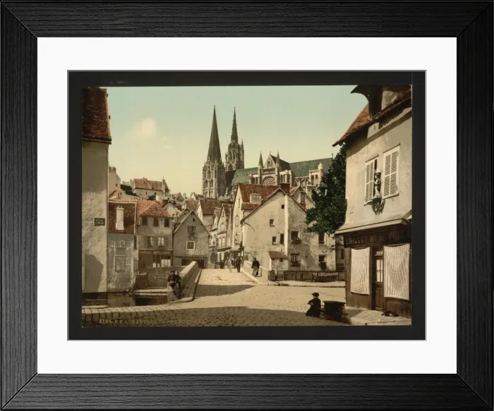 Framed Print : The market street, Chartres, France Framed Print : The market street, Chartres, France
