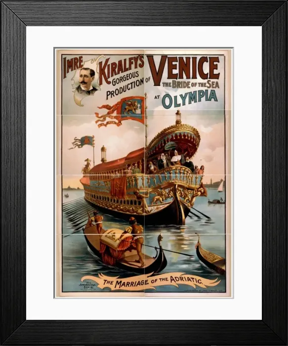 Framed Print : Imre Kiralfys gorgeous production of Venice, the bride of t