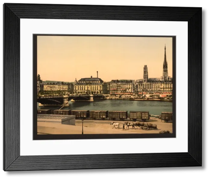 Framed Print : The Boieldieu Bridge from St. Sever, Rouen, France Framed Print : The Boieldieu Bridge from St. Sever, Rouen, France