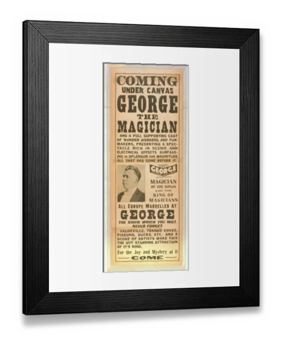 Framed Print : Coming under canvas, George the magician and a full supporti Framed Print : Coming under canvas, George the magician and a full supporti