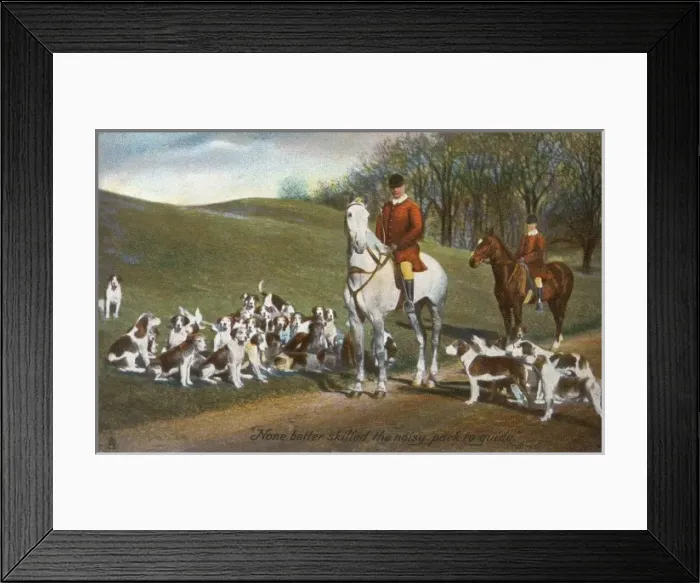 Framed Print : Huntsman onhorseback amid the hounds Framed Print : Huntsman onhorseback amid the hounds