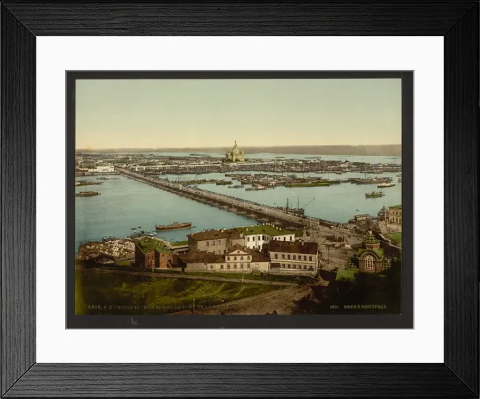 Framed Print : The foire bridge, Nigni-Novgorod, (i. e. Nizhnii Novgorod), R Framed Print : The foire bridge, Nigni-Novgorod, (i. e. Nizhnii Novgorod), R