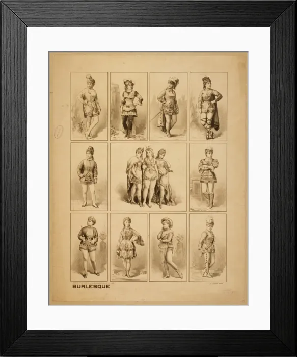Framed Print : Burlesque. Date c1879 Framed Print : Burlesque. Date c1879