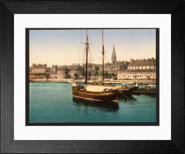 Framed Print : Harbor and main gate, St. Malo, France Framed Print : Harbor and main gate, St. Malo, France