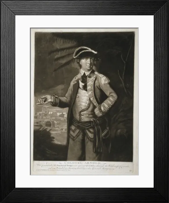 Framed Print : Colonel Arnold - who commanded the provincial troops sent ag Framed Print : Colonel Arnold - who commanded the provincial troops sent ag