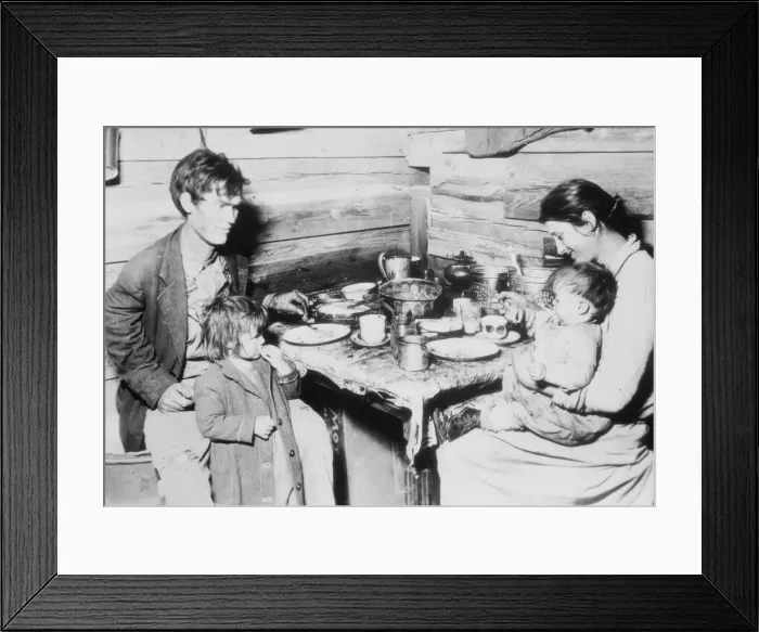 Framed Print : Red Cross picture of destitute family Framed Print : Red Cross picture of destitute family
