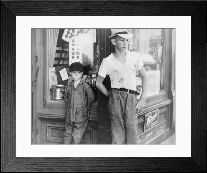 Framed Print : Boys in front of drugstore. Dover, Delaware Framed Print : Boys in front of drugstore. Dover, Delaware