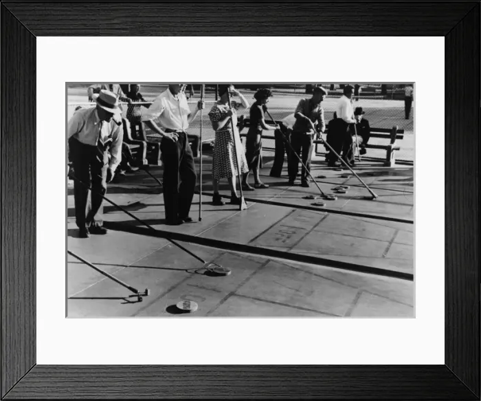 Framed Print : Playing shuffleboard in the park, Minneapolis, Minnesota Framed Print : Playing shuffleboard in the park, Minneapolis, Minnesota