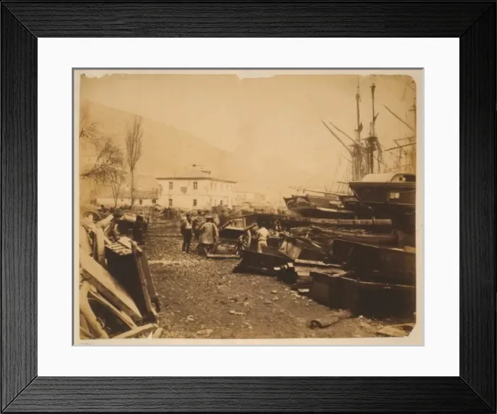 Framed Print : Landing place, Ordnance Wharf, Balaklava, Genoese Castle Framed Print : Landing place, Ordnance Wharf, Balaklava, Genoese Castle