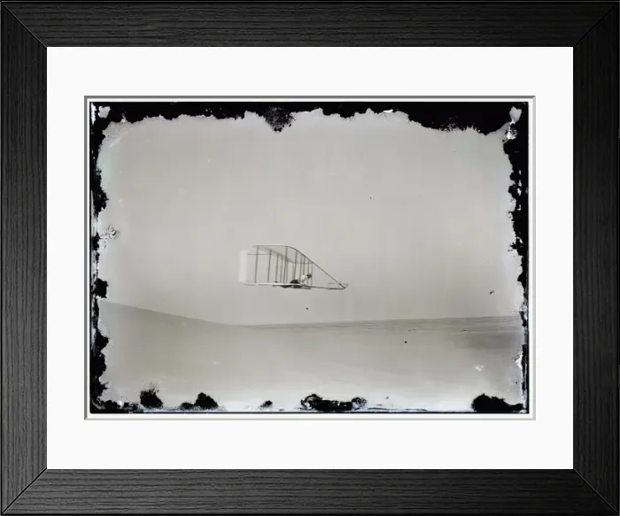 Framed Print : Side view of Wilbur gliding in level flight, moving to right Framed Print : Side view of Wilbur gliding in level flight, moving to right